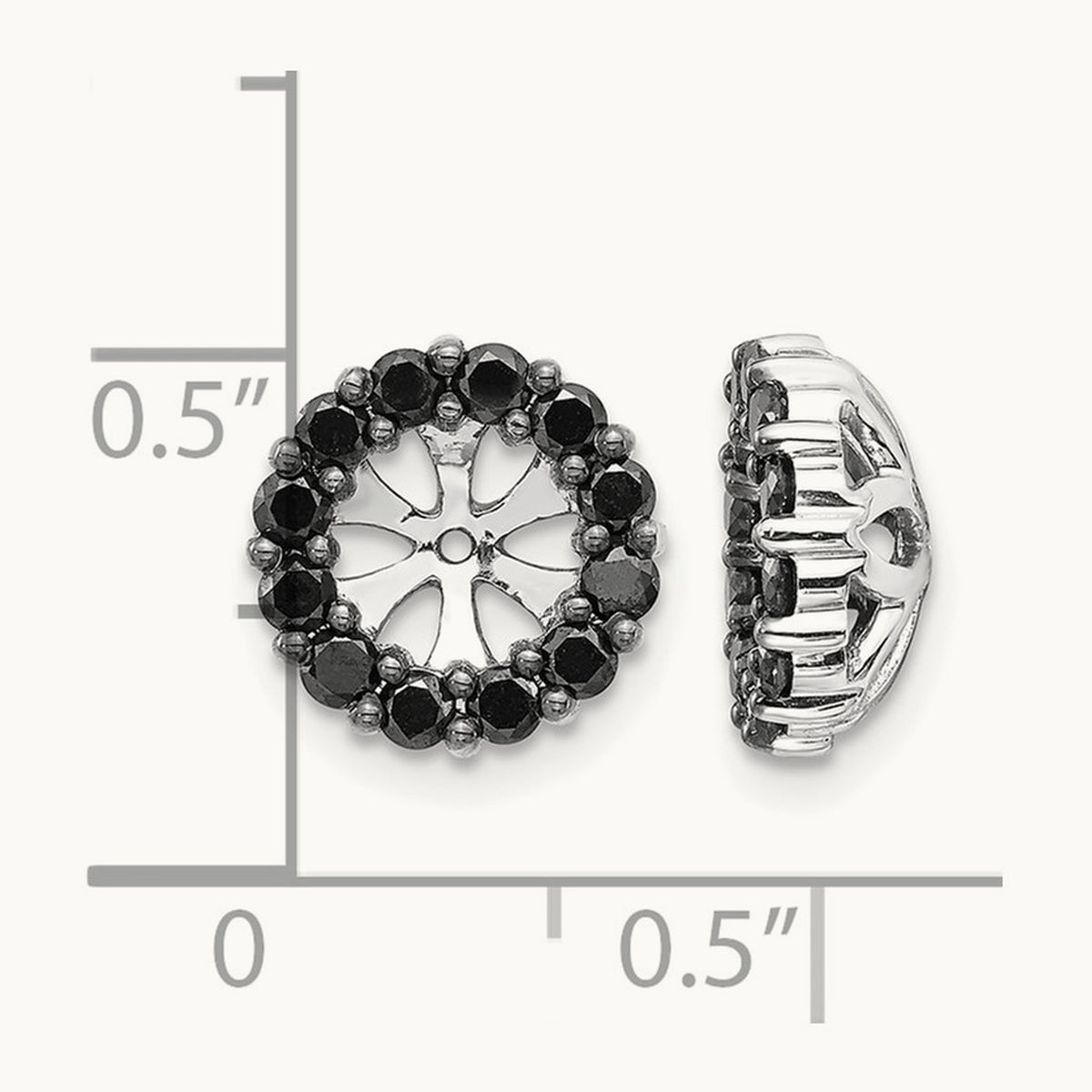 Black Diamond Earring Jackets — 10mm