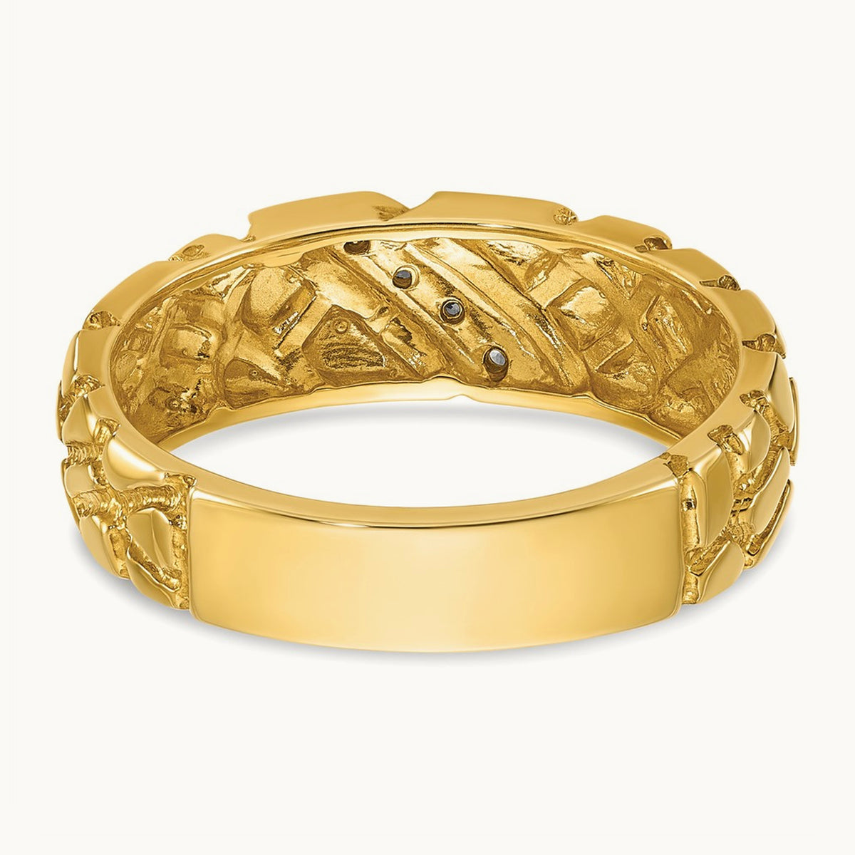 IBGoodman Men's Diamond Nugget Complete Ring, 14K