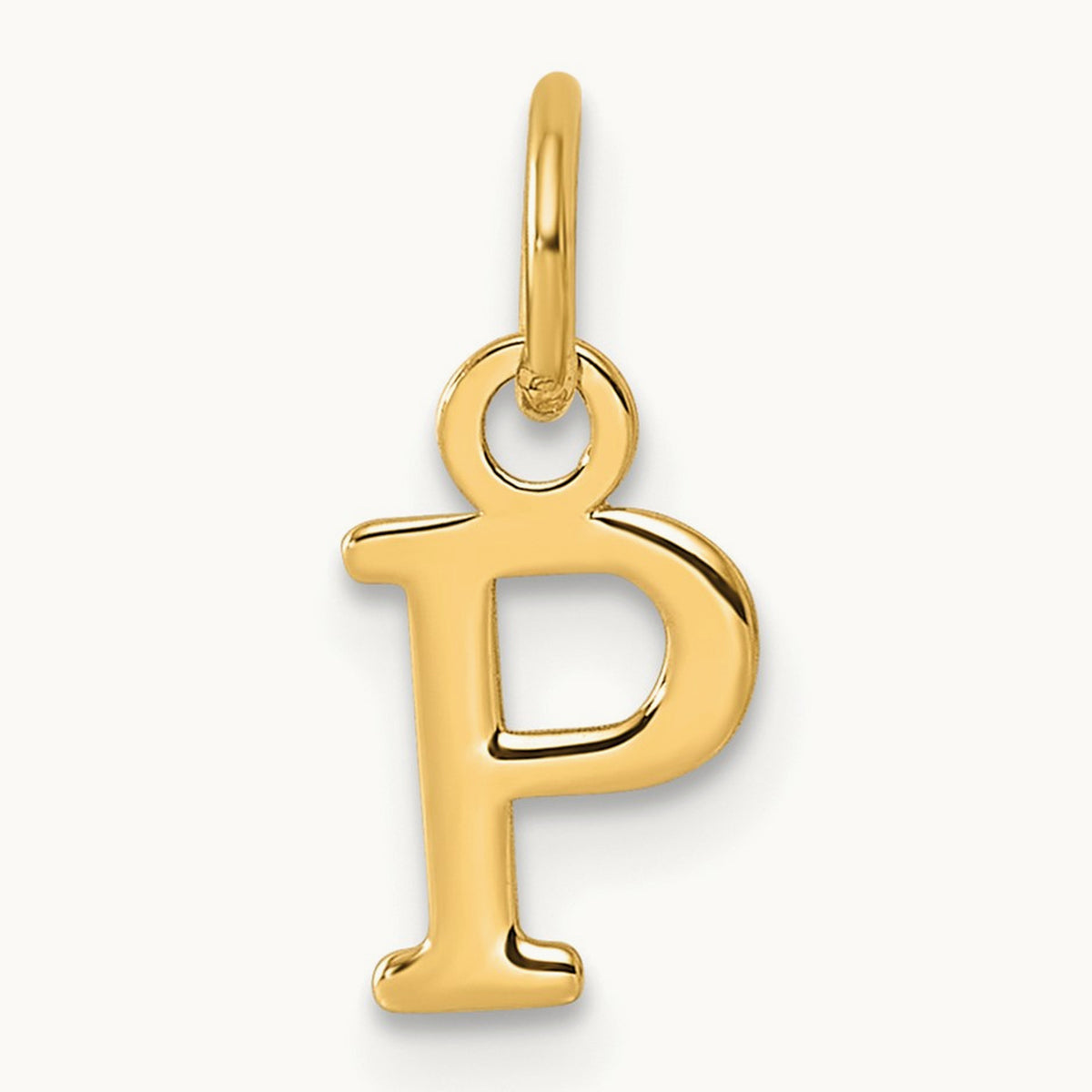 Cutout Letter P Initial Pendant, 14K Yellow Gold