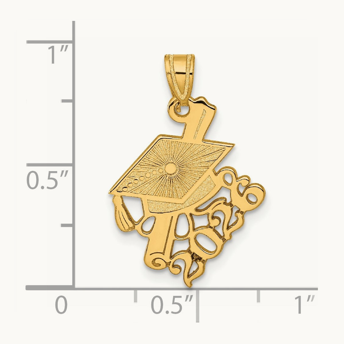 Graduation Cap and Slanted Diploma 2026 Charm, 14K