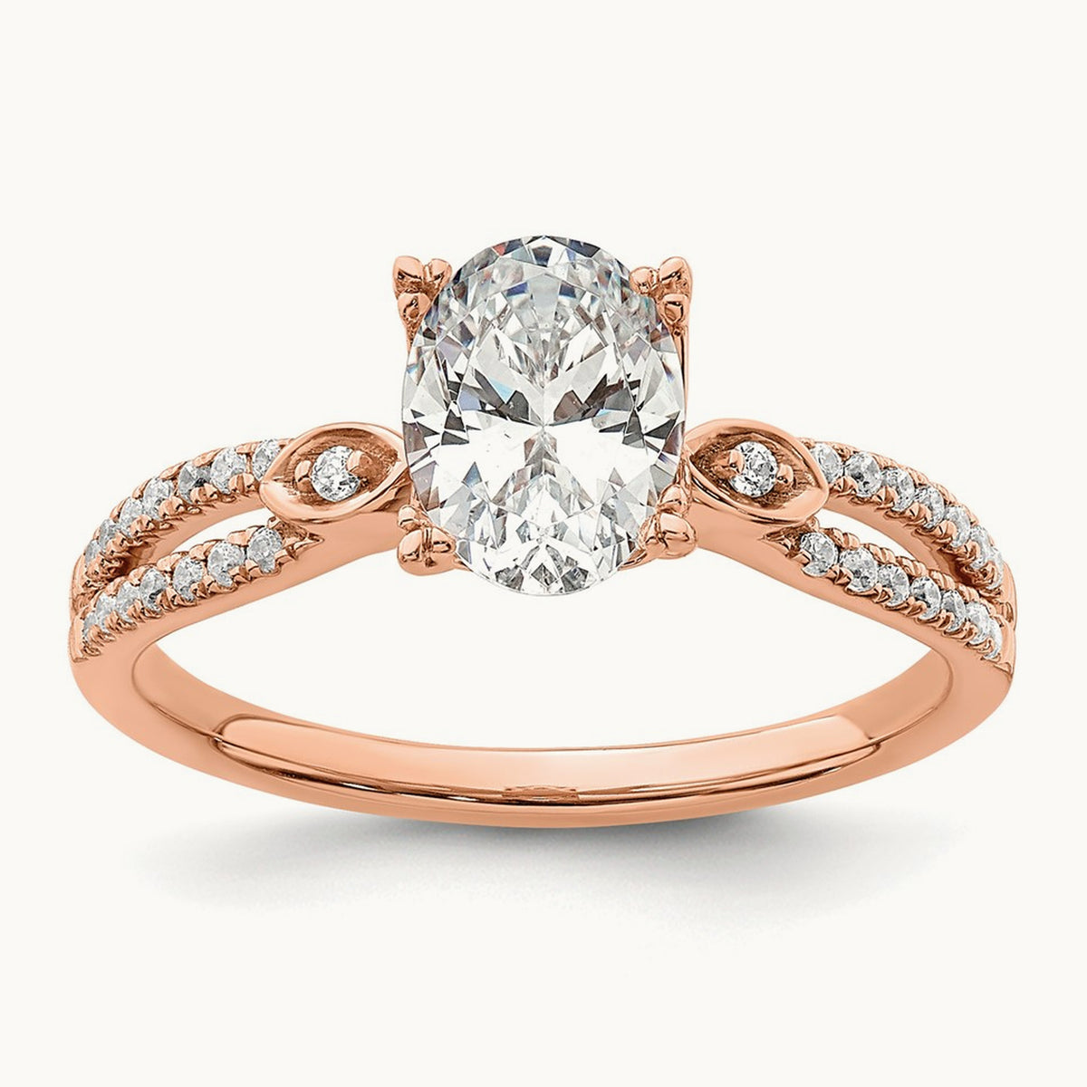 Oval Semi-Mount Engagement Ring — 1 ct, 7