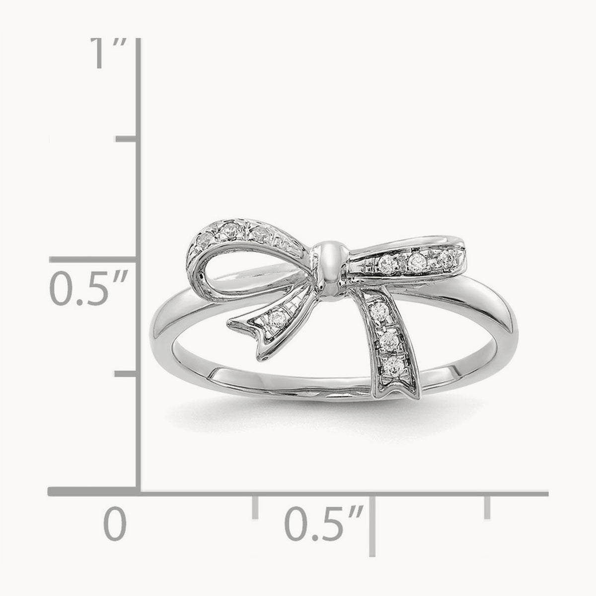 Diamond Bow Ring — 14K White Gold