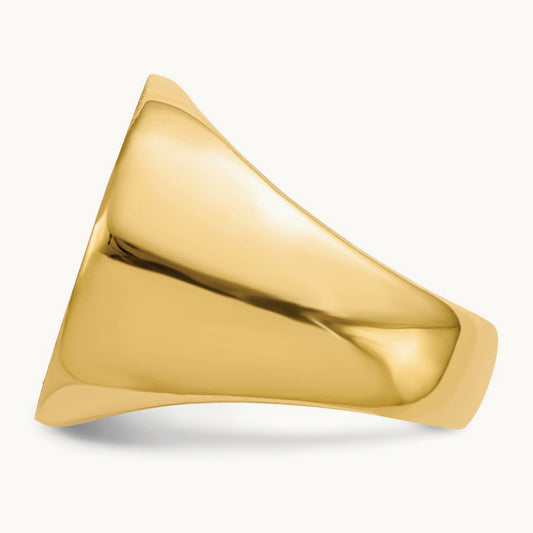 21.0x21. Closed Back Mens Signet Ring, 5mm, 14K