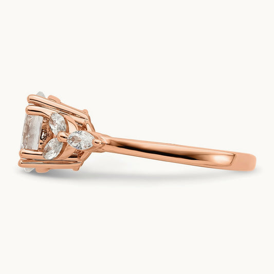 1 1/2ct Oval Semi-Mount Engagement Dia Ring, 14K Rose Gold