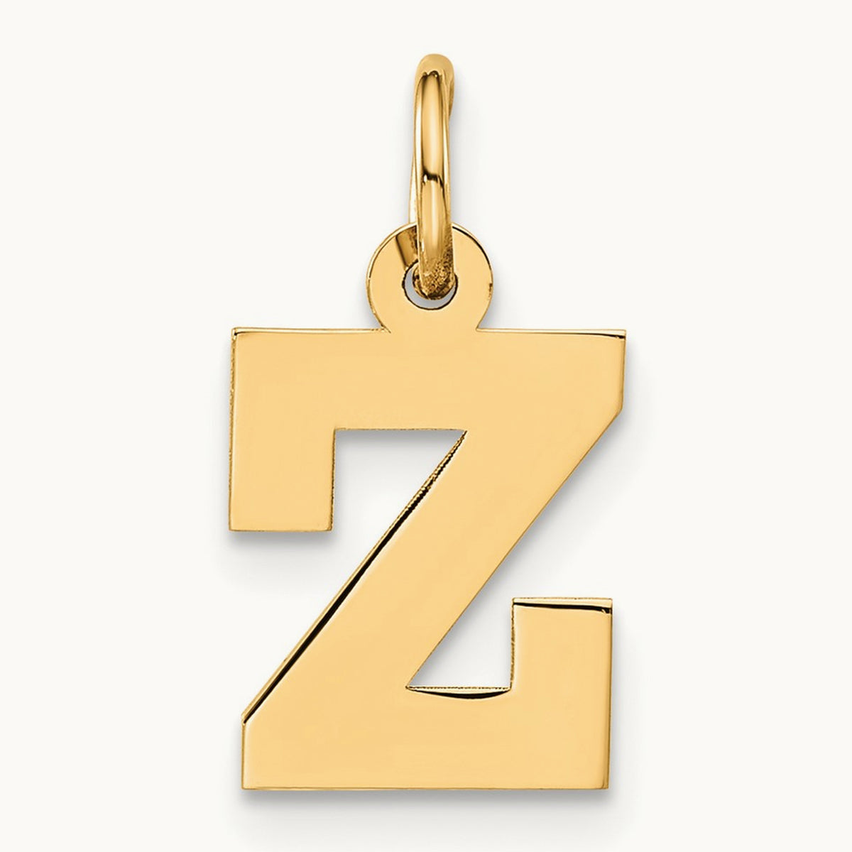 Small Block Initial Z Charm — 14K Yellow Gold