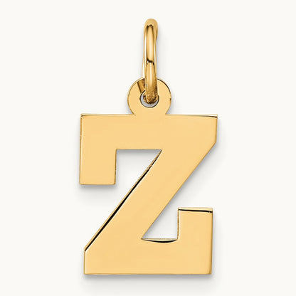 Small Block Initial Z Charm — 14K Yellow Gold
