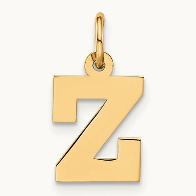 Small Block Initial Z Charm — 10K Yellow Gold