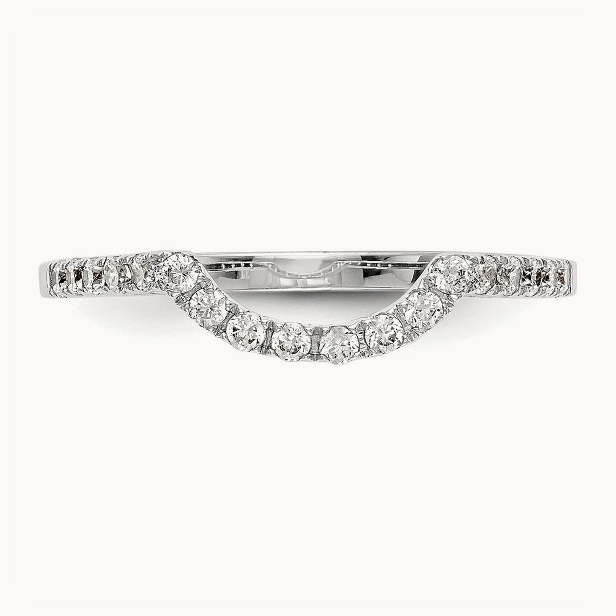Diamond Contour Wedding Band, 14K White Gold