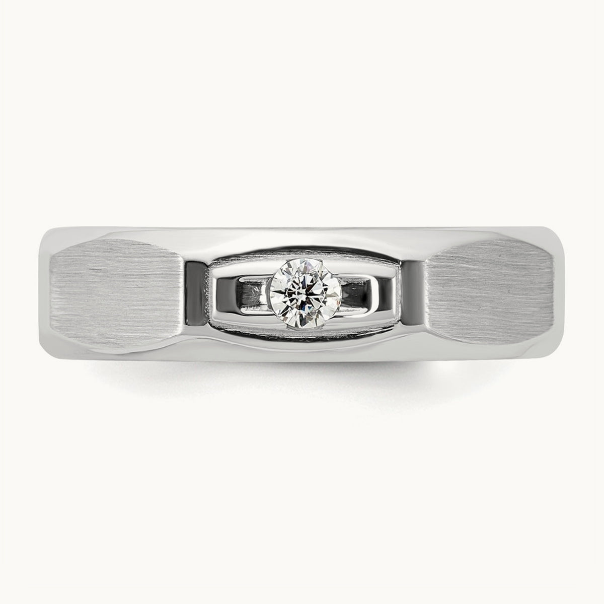Setting: IB Goodman Men's Satin Diamond Ring Mounting, 14K Gold — 14K White Gold