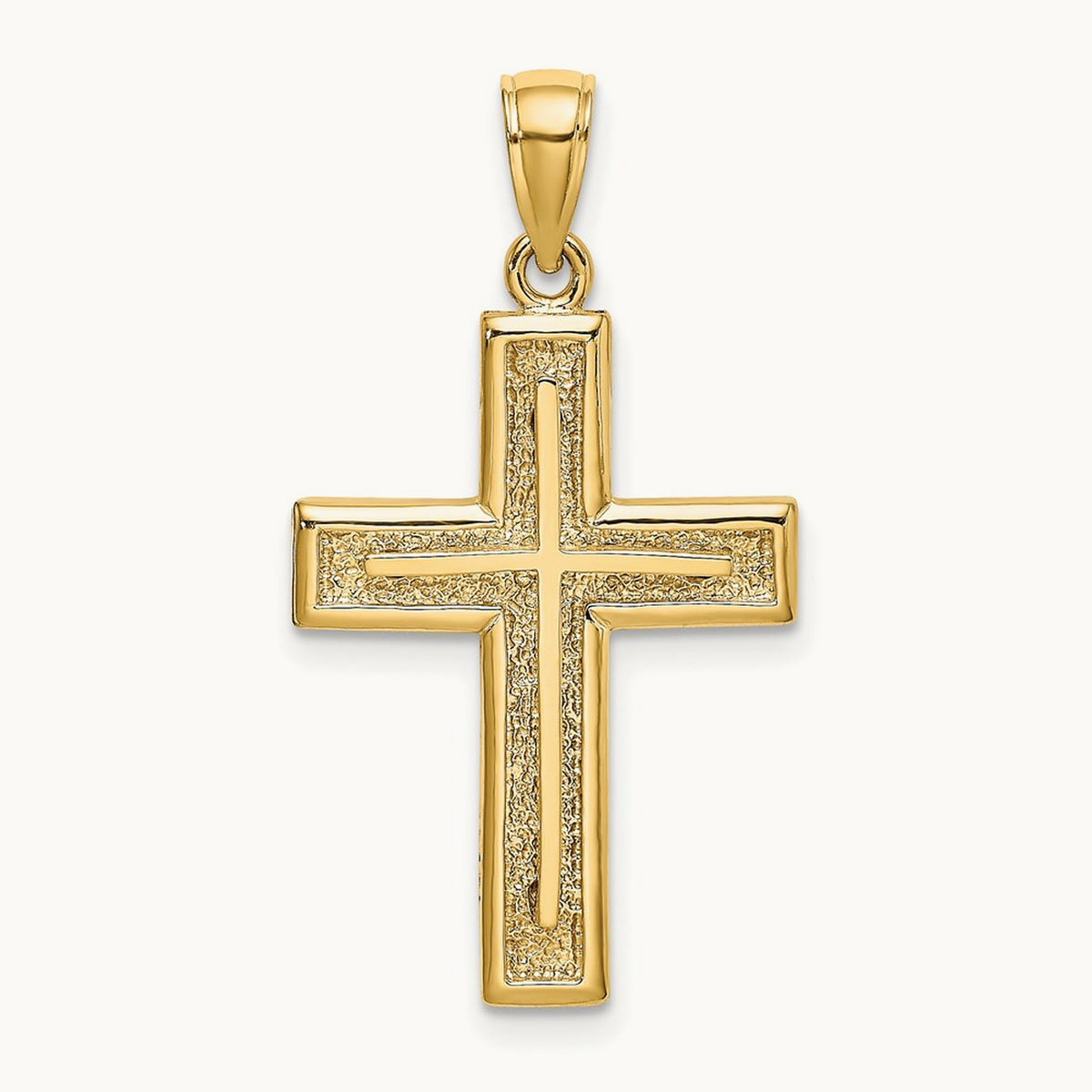 2-D Cross Charm — 14K Yellow Gold