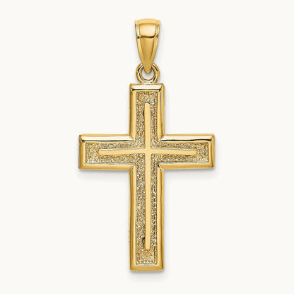 2-D Cross Charm — 14K Yellow Gold