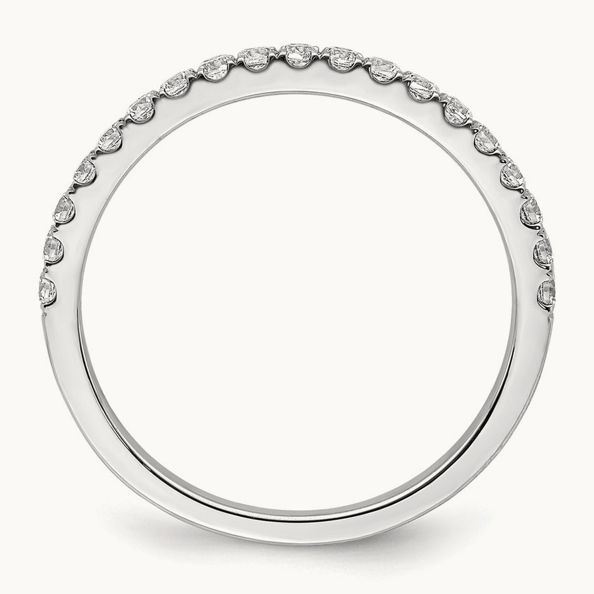 Scalloped Pavé Band — 14K White Gold, 7