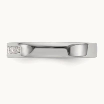 6-Stone Diamond Channel Band, 14K White Gold