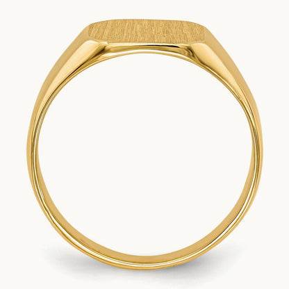 9.5x9. Closed Back Signet Ring, 5mm, 14K