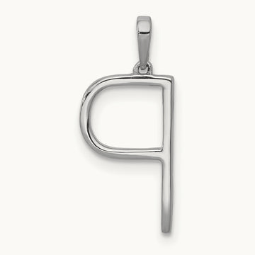 Diamond Letter P Initial Pendant, 14K White Gold