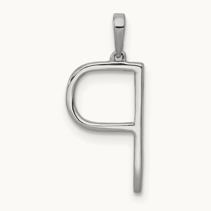 Diamond Letter P Initial Pendant, 14K White Gold