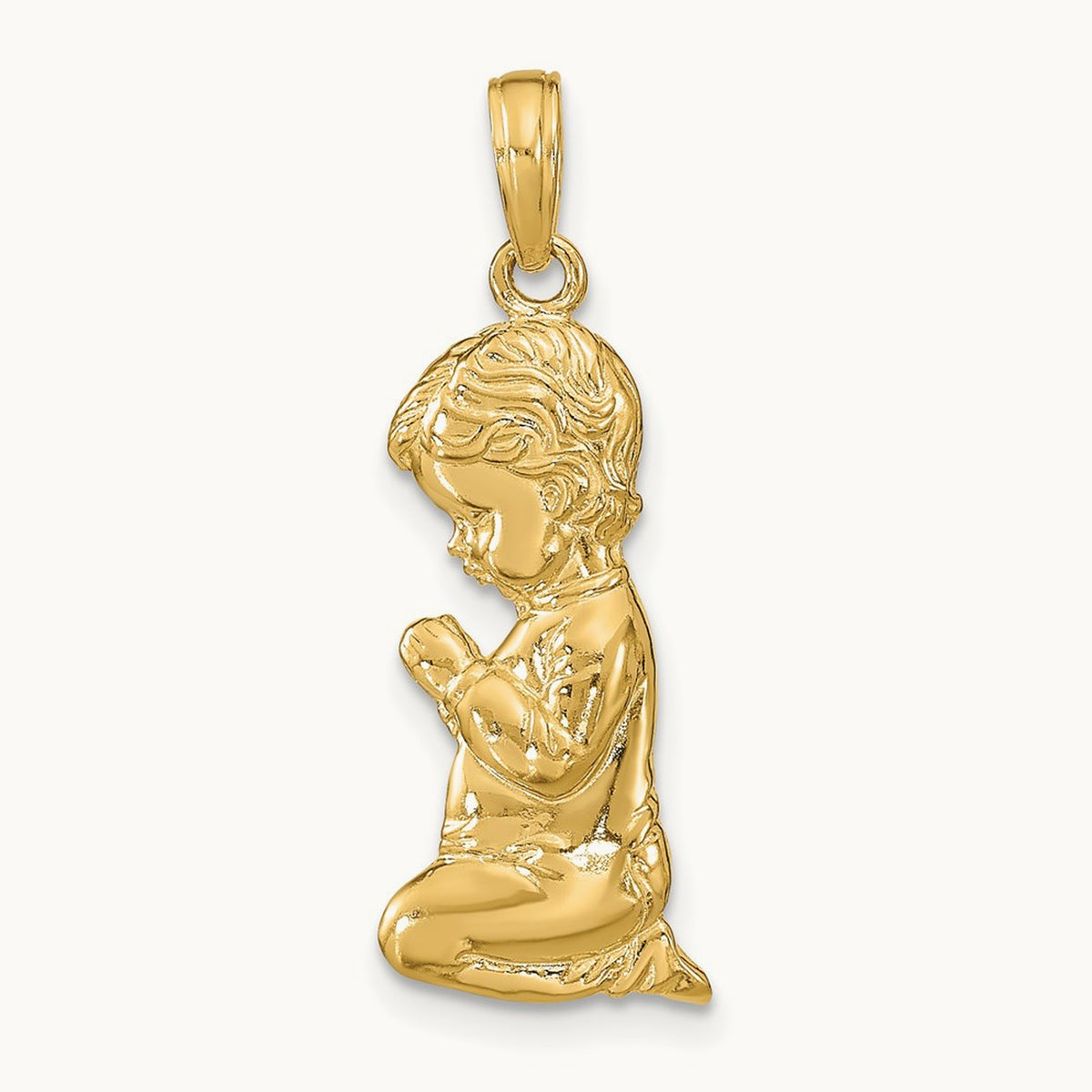 Praying Boy Pendant, 14K