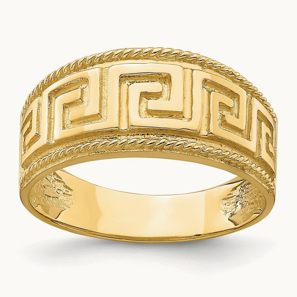 Greek Key Pattern Dome Ring, 14K