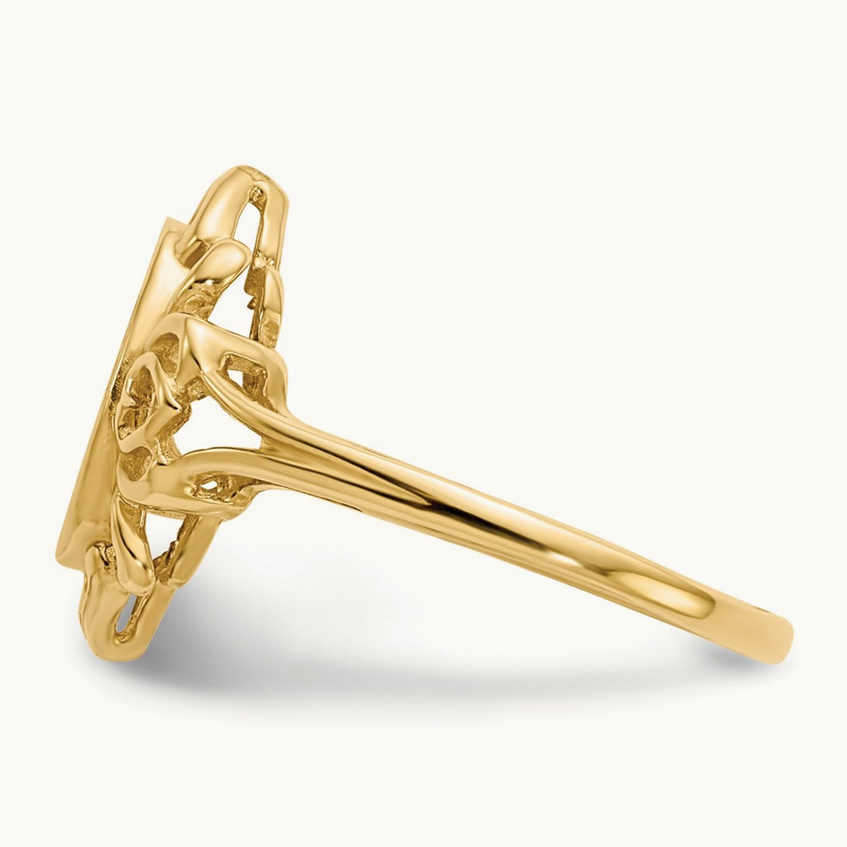 7.5x10. Open Back Signet Ring, 5mm, 14K