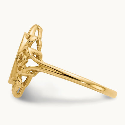 7.5x10. Open Back Signet Ring, 5mm, 14K