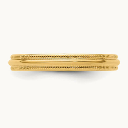 Milgrain Comfort Fit Band — 14K Yellow Gold, 3mm