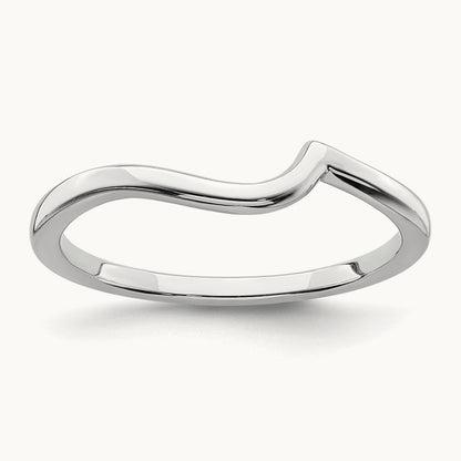 Contoured Band, 14K White Gold