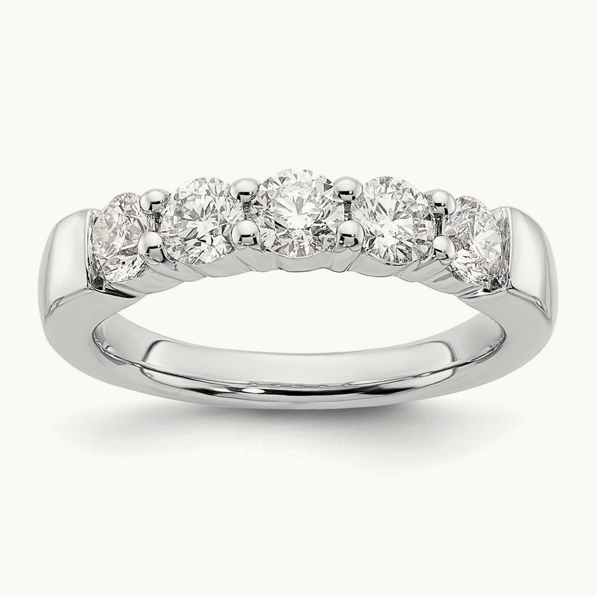 5-Stone Diamond Band, 14K White Gold
