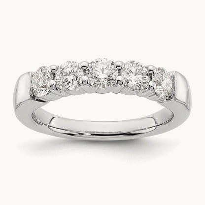 5-Stone Diamond Band, 14K White Gold