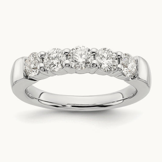 5-Stone Diamond Band, 14K White Gold