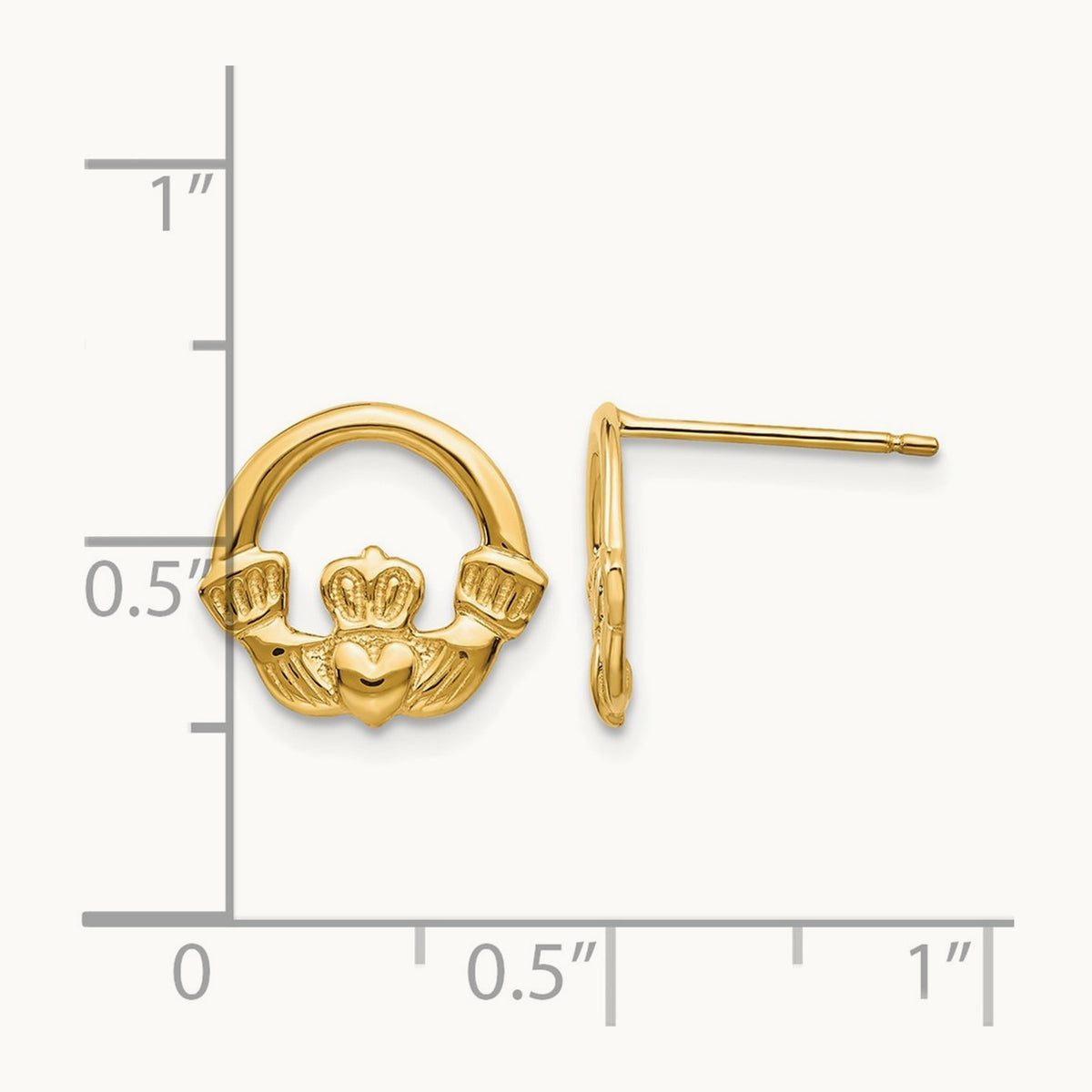 Claddagh Post Earrings — 11mm