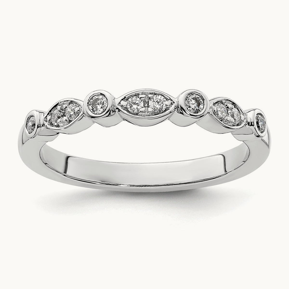 Diamond Wedding Band, 14K White Gold