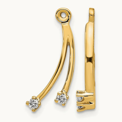 2 Stone Dangle Diamond Earring Jackets, 14K