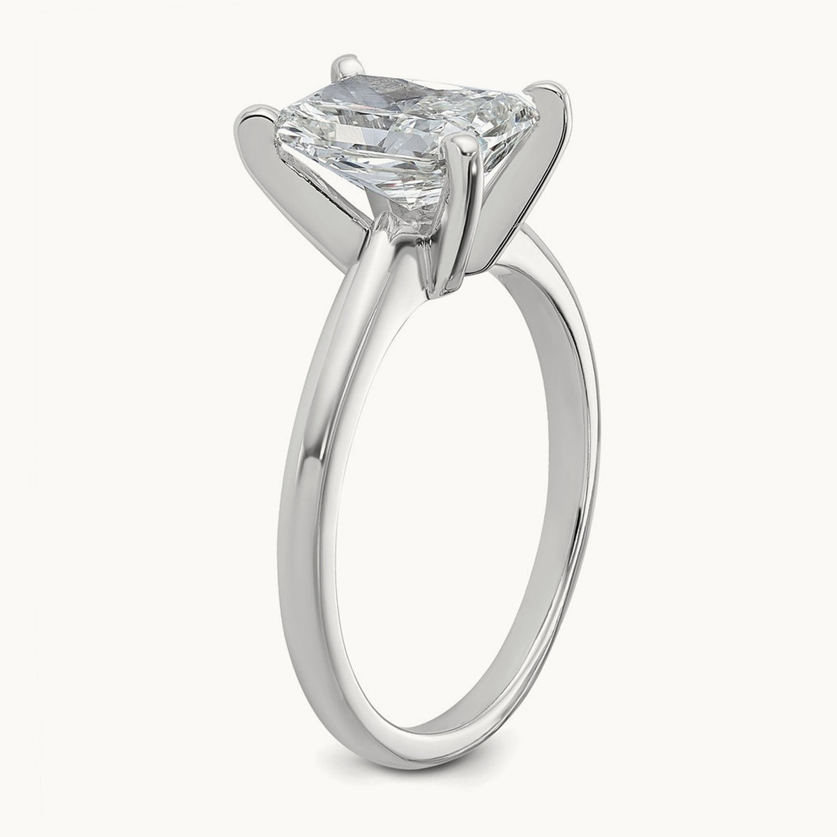 Radiant Solitaire Engagement Ring, 0.50-5.00 ct tw Lab-Grown Diamond — 2 ct, 14K White Gold