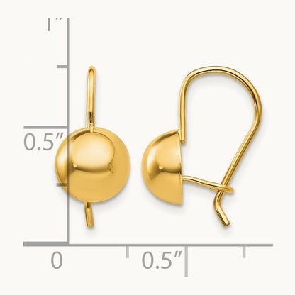 Hollow Half Ball Earrings — 8.00mm