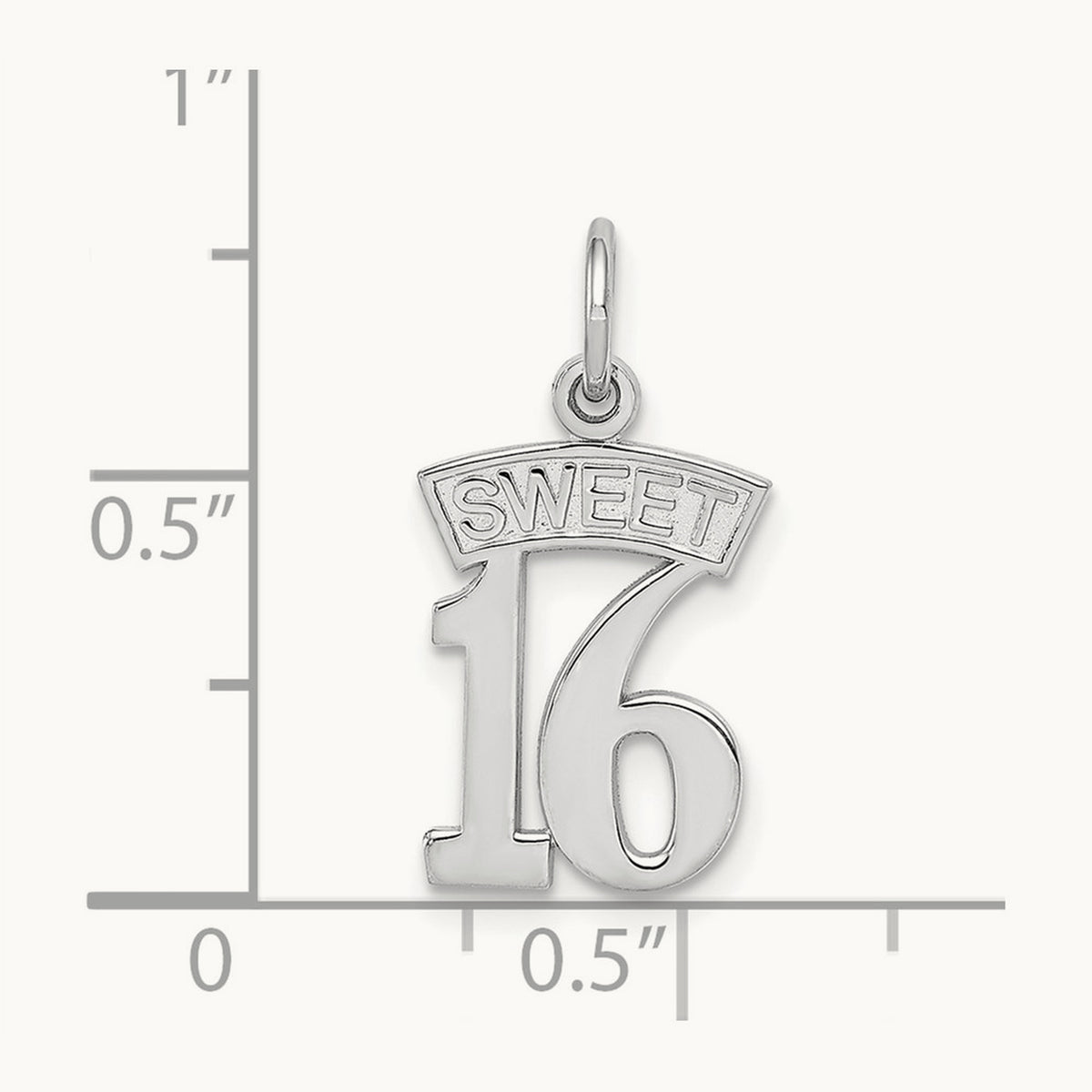 SWEET 16 Charm — 14K White Gold