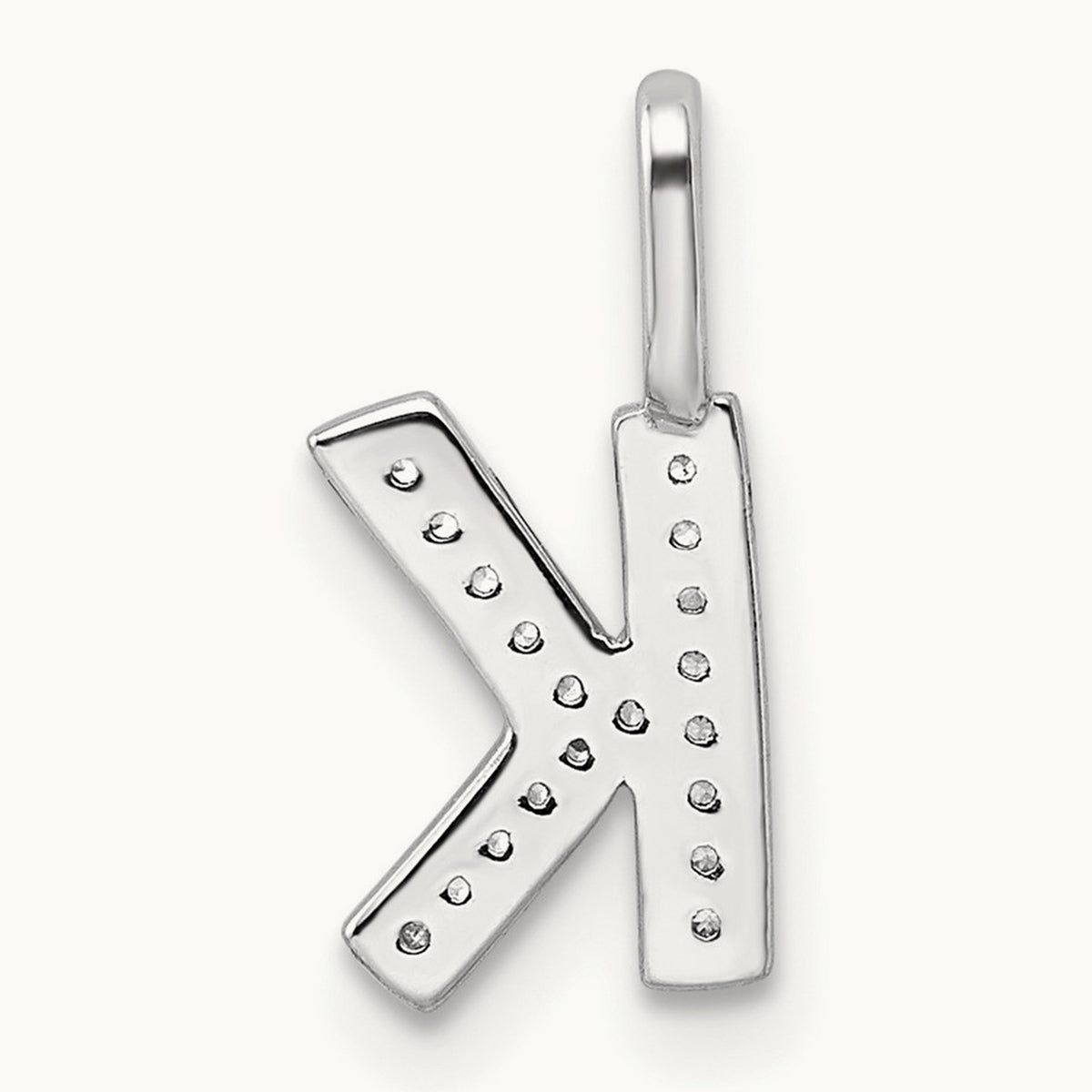 Diamond Letter K Initial Pendant, 14K White Gold