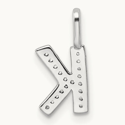 Diamond Letter K Initial Pendant, 14K White Gold