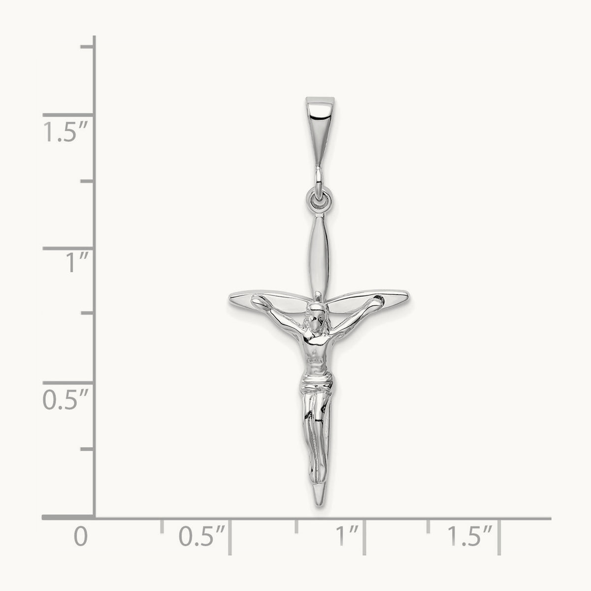 Passion Crucifix Pendant — 14K White Gold