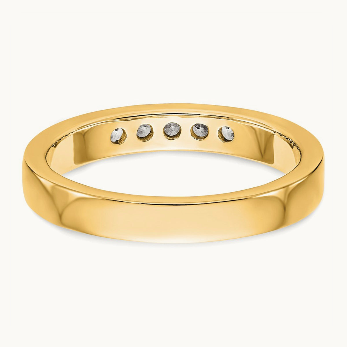 Setting: 5- Stone Closed Channel Band Mounting, 2.1mm — 14K Yellow Gold