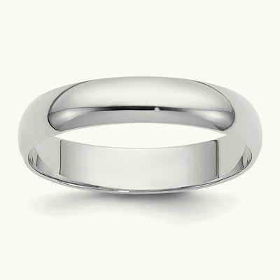 Half Round Band, 3.5mm, 14K White Gold