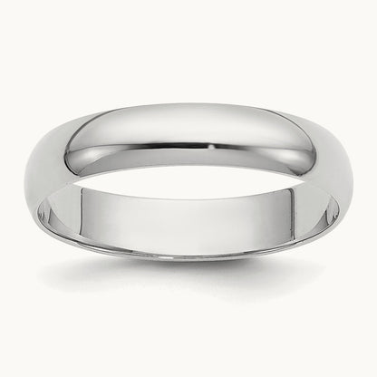 Half Round Band, 3.5mm, 14K White Gold