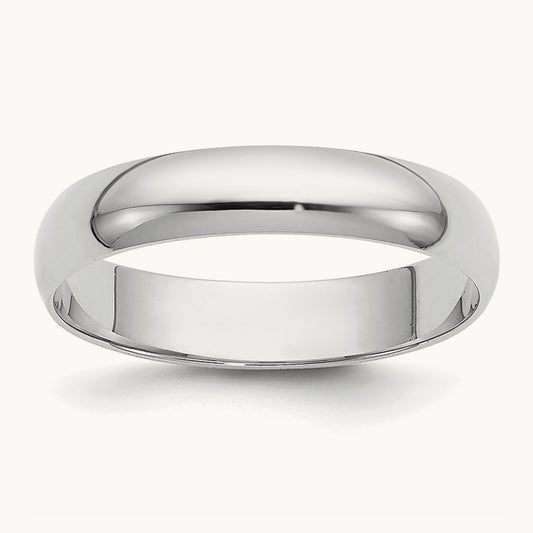 Half Round Band, 3.5mm, 14K White Gold