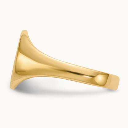 9.5x10. Closed Back Signet Ring, 0mm, 14K