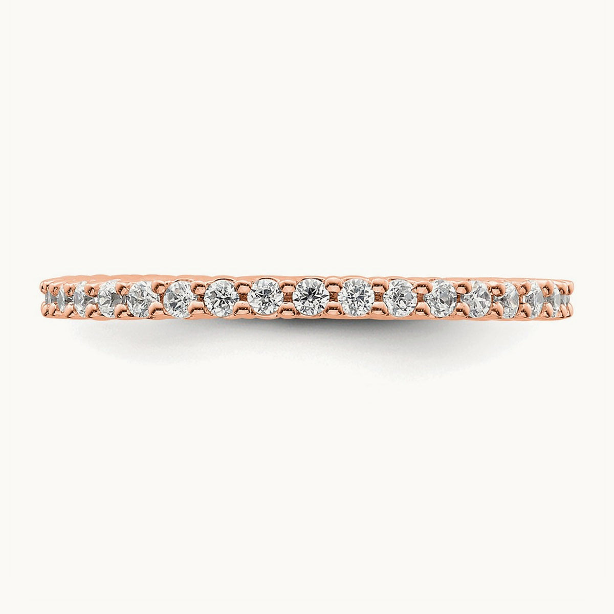 Polished Shared Prong Diamond Eternity Band — 14K Rose Gold, 0.5 ct (3)