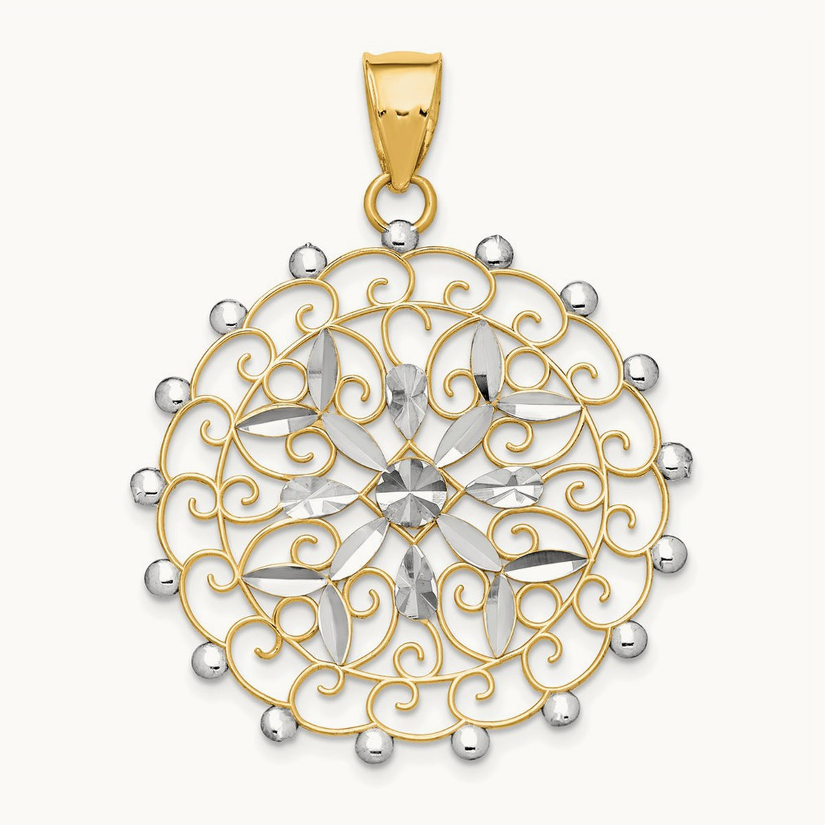 Diamond-cut Filigree Pendant — photo set