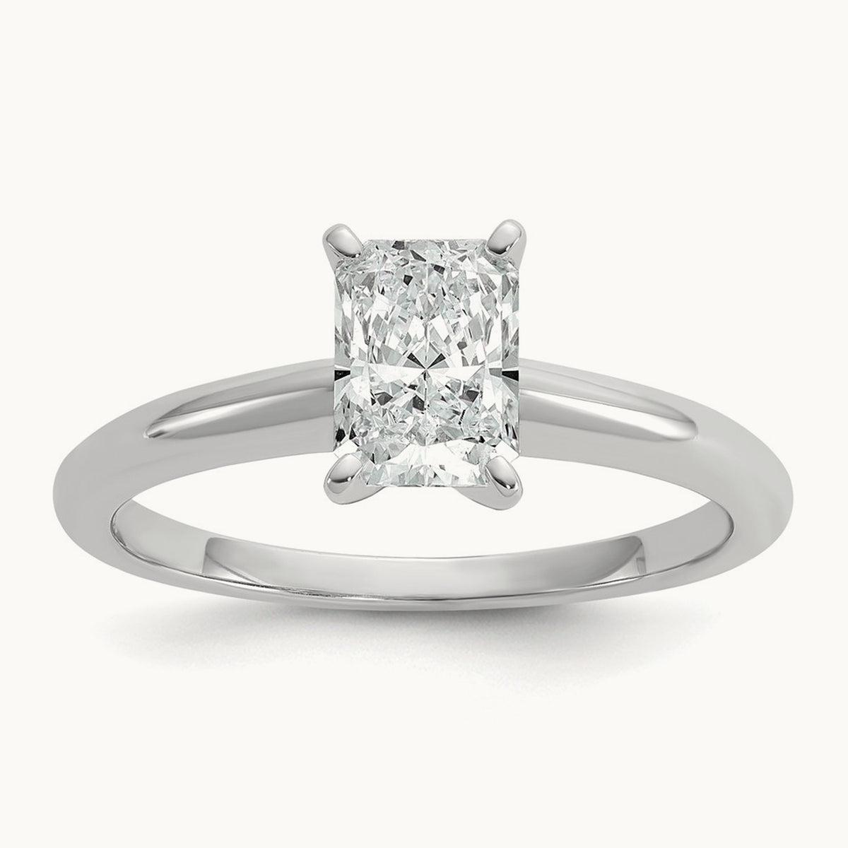 Radiant Solitaire Engagement Ring, 0.50-5.00 ct tw Lab-Grown Diamond — 1 ct, 14K White Gold