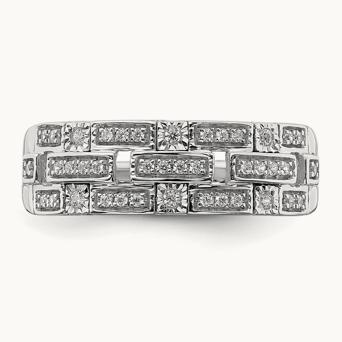 Polished Fancy Diamond Ring, 14K White Gold
