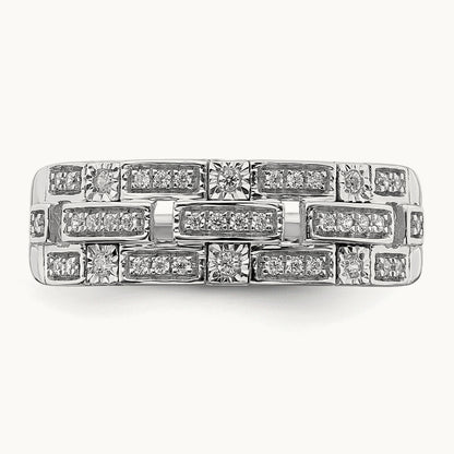 Polished Fancy Diamond Ring, 14K White Gold