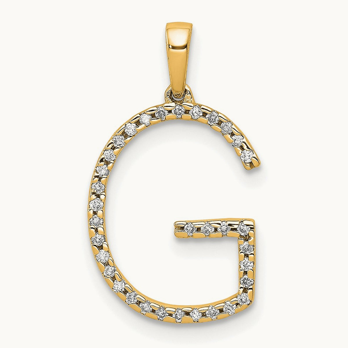 Diamond Letter G Initial Pendant, 14K