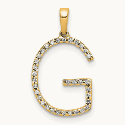 Diamond Letter G Initial Pendant, 14K